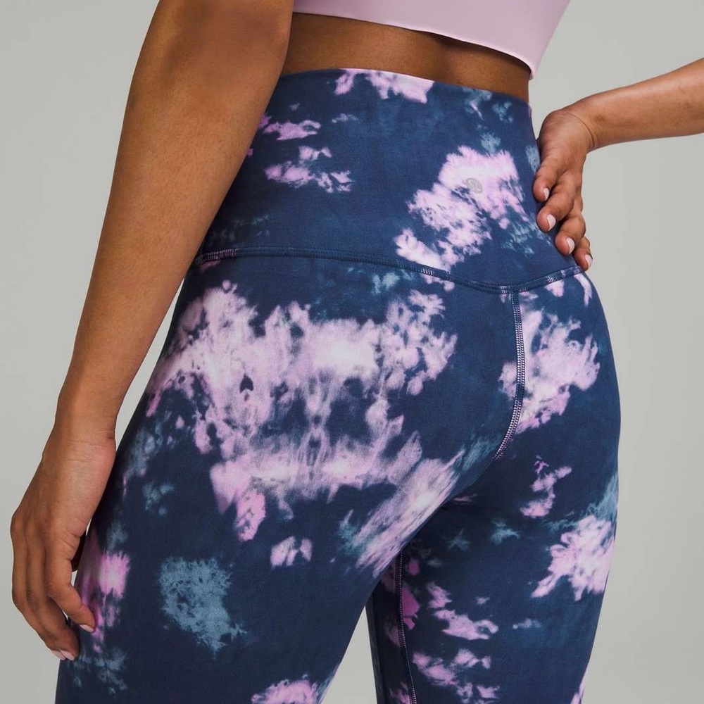 Lululemon Align High-Rise Pant 25" Circulate Tie Dye Mineral Blue Multi - Size 4 - Picture 2 of 6